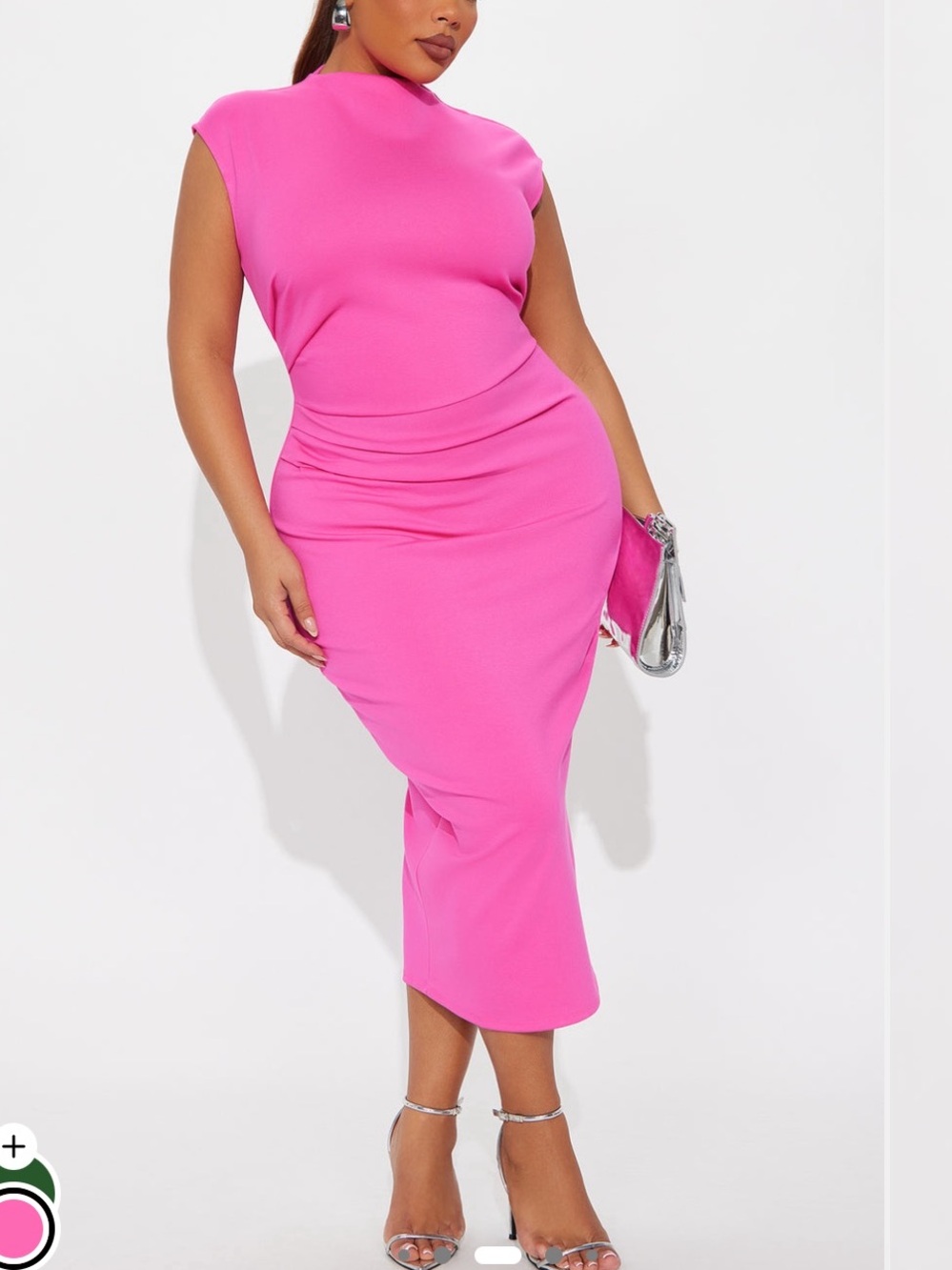 Fashion Nova Hot Pink Midi Dress